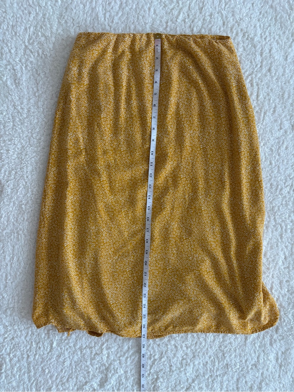 Cotton Candy LA Mustard Yellow Ditsy Floral Button-Front Skirt Size M - Picture 7 of 8